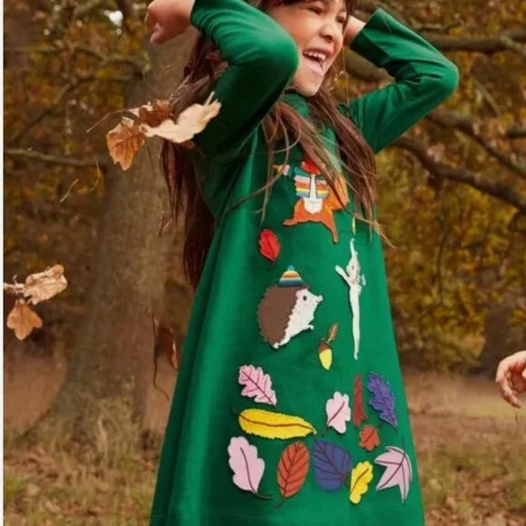 Mini Boden Big Appliqué Jersey Dress in Blue Size 5-6 - Picture 9 of 9